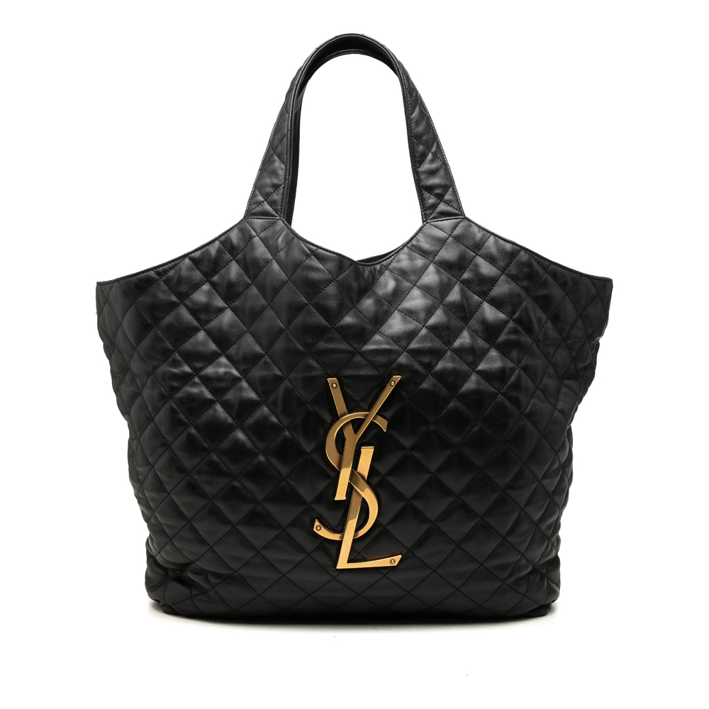 Pre-Loved Saint Laurent Maxi Quilted Lambskin Icare Shopping Tote